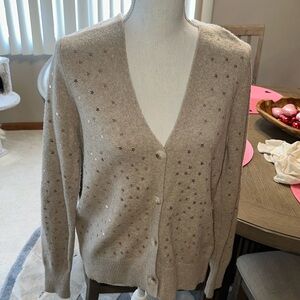 Loft rose gold star cardigan size small